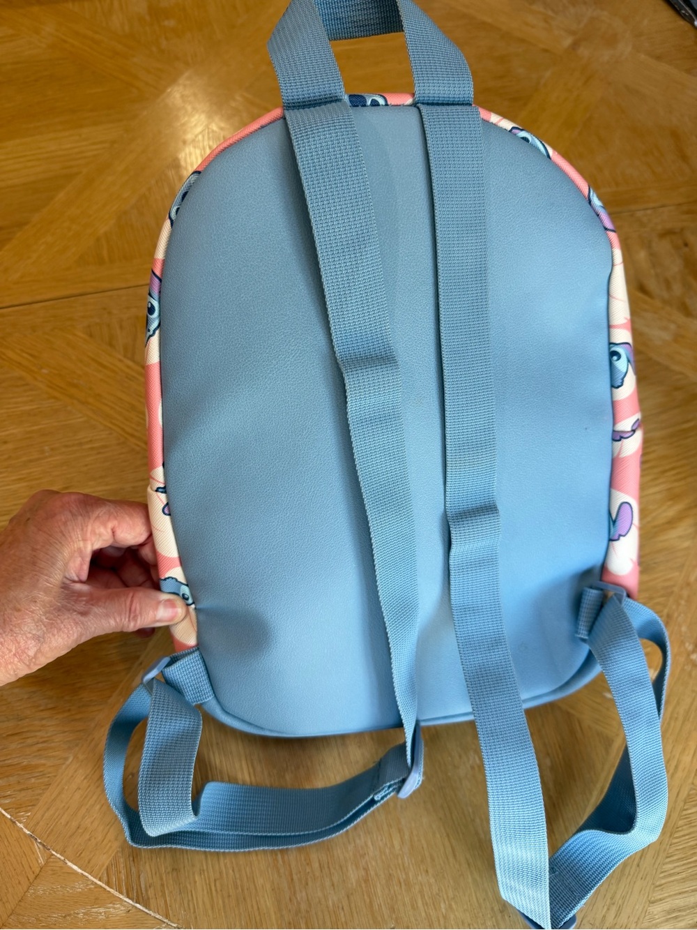 Disney Stitch Coral Pink and Light Blue Mini Backpack - Picture 4 of 9